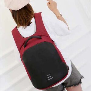 Anti-Theft Nylon Travel Laptop Backpack W/ USB Charger Port & Multi Compartments